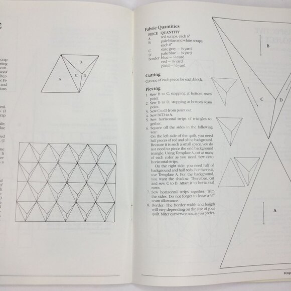 Vintage 1989 Light And Shadows Optical Illusion In Quilts Susan McKelvey Pattern - Picture 7 of 10
